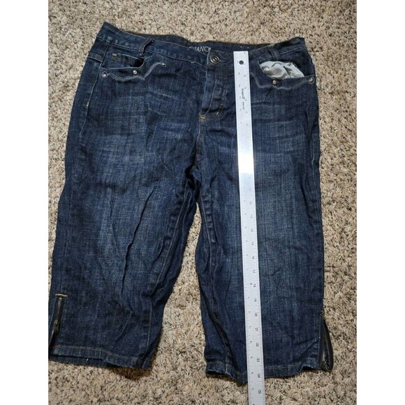 Gitano Womens Denim Jean Shorts Knee Length Below Long Modest Size 14 Dark Wash - Picture 12 of 14